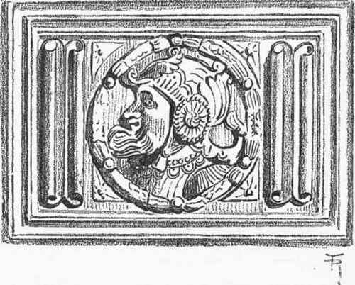 PANEL CARVED WITH MEDALLION AND LINEN FOLD, IN THE DINING ROOM, HADDON HALL