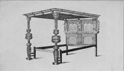 OLD OAK BEDSTEAD.