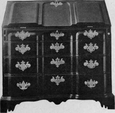 Block front Desk, about 1770.