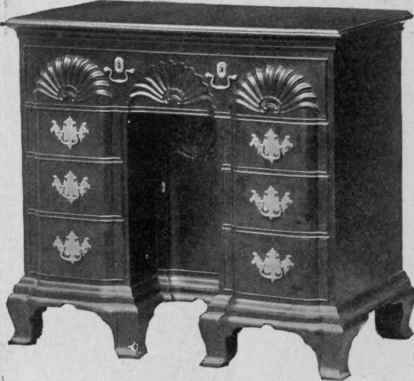 Block front Writing table, 1760 1770.