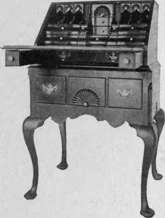 Cabriole legged Desk, 1760.