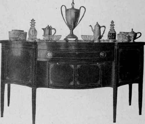 Hepplewhite Serpentine front Sideboard, 1790.