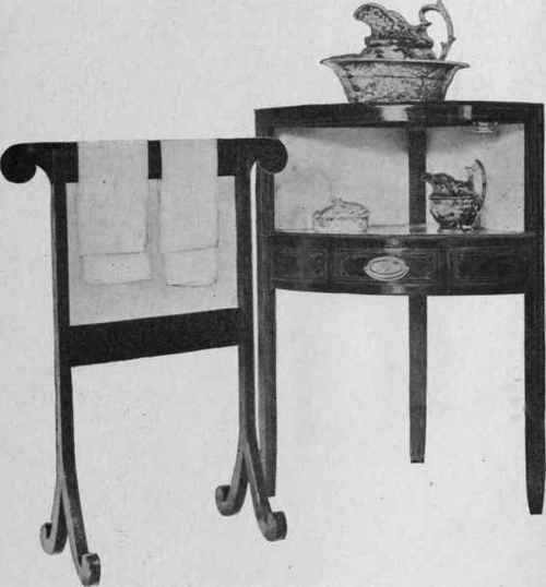 Towel rack and Washstand, 1790 1800.
