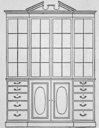 A. Sheraton Three sectional Bookcase.