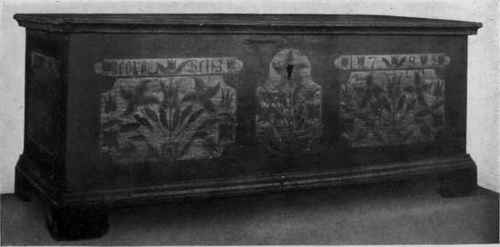 PAINTED PENNSYLVANIA DUTCH DOWER CHEST.