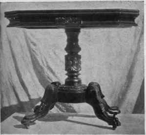 Pedestal Card Table, Flap Top, Acanthus and Claw Legs and Feet.