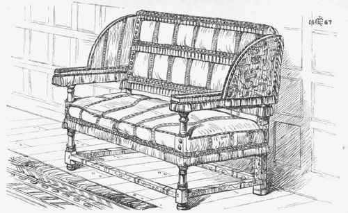 Settee in Billiard room at Knole.