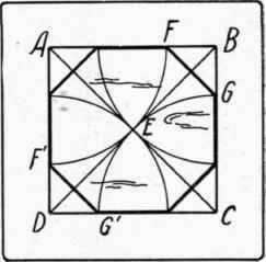 Fig. 144. One method of laying out an octagon.