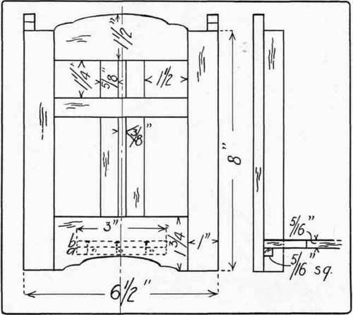 Fig. 201. Working drawing of lantern shown in Fig. 196.