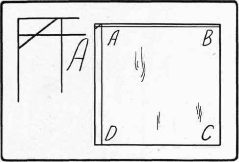 Fig. 36. How the working face looks when marked for planing end AB.