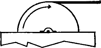 Showing position of chisel on grindstone.
