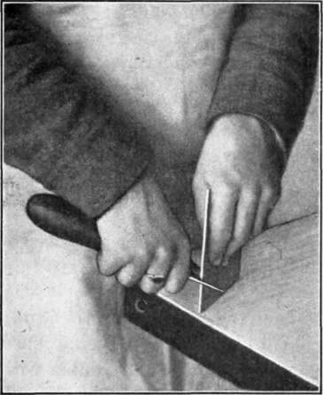 Fig. 54.   Method of Grasping Scraper for Sharpening.