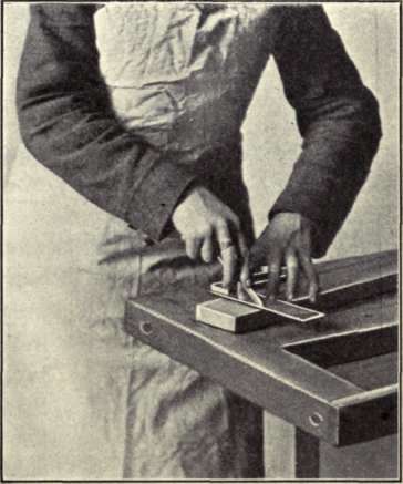 Fig. 31. Position of Try square when Making Line.