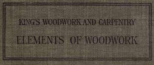 Elements Of Woodwork Book Cover