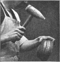 Fig. 4. Raising a bowl on a stake.
