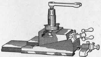 Fig. 132.   Elevating Rest with Thread Chasing Stop, made by the R. K. Le Blond Machine Tool Company.
