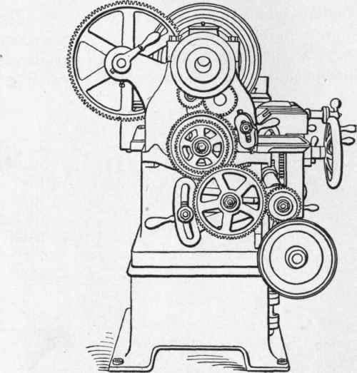 Fig. 242.   End Elevation of 24 inch Le Blond Lathe.