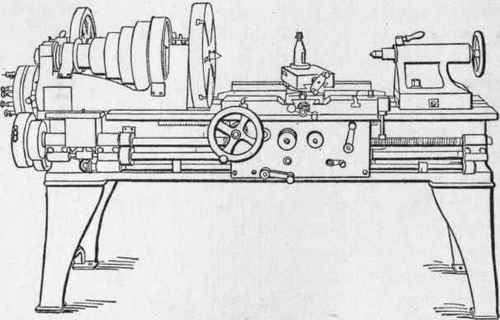 Fig. 251. 18 inch Swing Engine Lathe built by the Hamilton Machine Tool Company.
