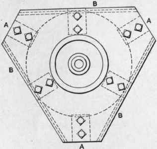 Fig. 298. Plan of the Turret of the Pond Rigid Turret Lathe.
