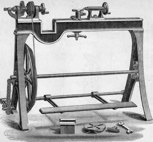 PLATE X. BACK GEARED LATHE, WITH GAP FOR METAL.