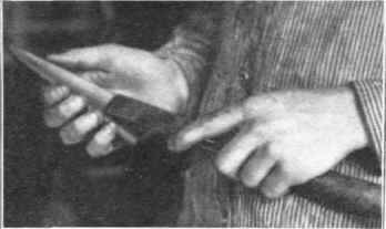 Fig. 5. Whetting a Gouge.