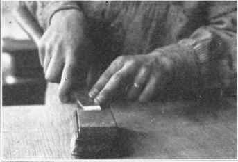 Fig. 8. Whetting a Skew Chisel.