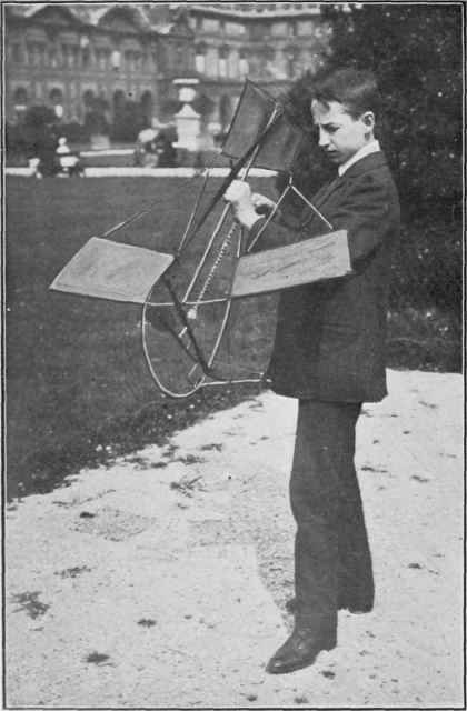 A monoplane flying machine ready for flight. (See page 438)