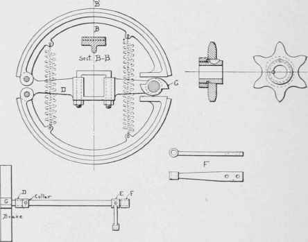 Expanding brake sleeves and operating rod