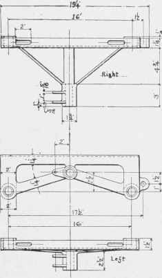 Plan and elevation of engine hangers