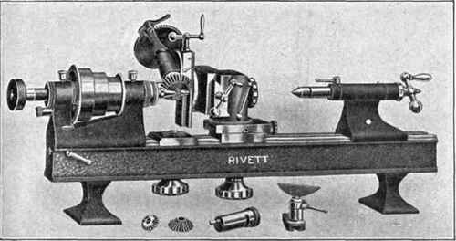 Fig. 222. Rivett Lathe with Milling Attachment Courtesy of Rivett Lathe Manufacturing Company, Boston, Massachusetts