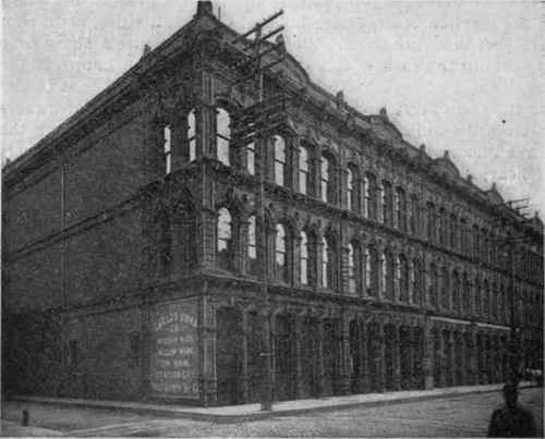 Substantial buildings from which rentals and value have departed. Land and building would sell for less than half the cost of the building. Front Street, Portland, Ore.