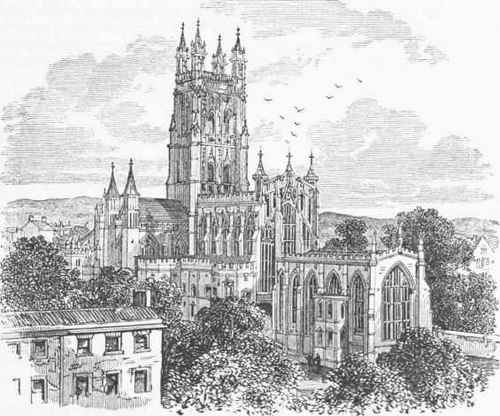 Gloucester Cathedral, from the Southeast.
