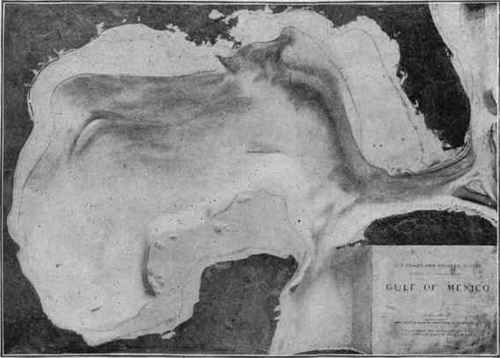 Basin of the Gulf of Mexico, showing the submerged margin of the continental platform.