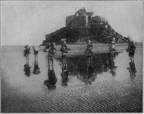 Ripple marked sands, low tide; Mont St. Michel, France.