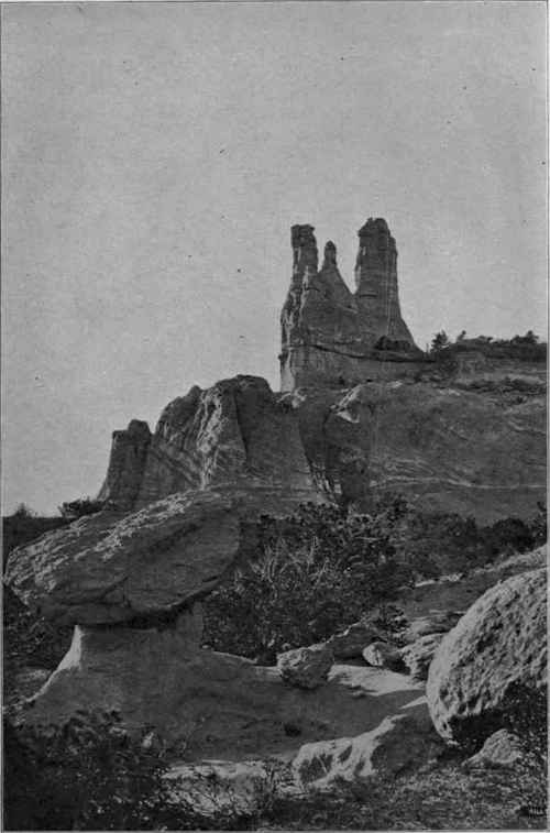 The Navajo Church, New Mexico; wind sculpture of cross bedded sandstone.