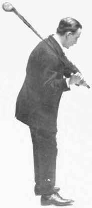Fig. 4.   Down swing. The body has turned on its own initiative.