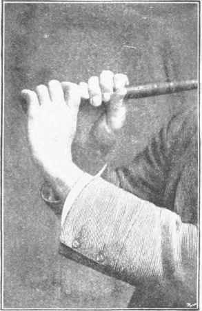 Fig. 9. THE GRIP   POSITION OF HANDS AT TOP OF SWING (FRONT VIEW)