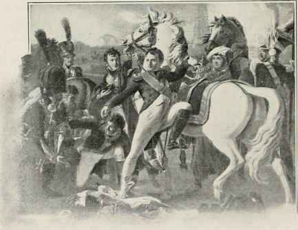 Napoleon Wounded At Regensburg.