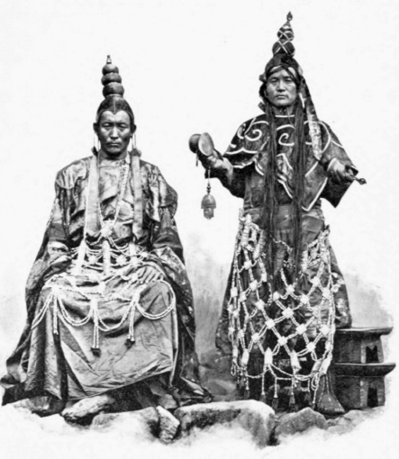 Buddhist Priest And Priestess From Thibet