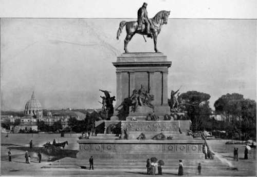 Statue Of Garibaldi, And Dome Of St. Peter's.