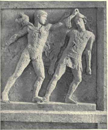 One Of The Metopes From A Temple In Selinus.