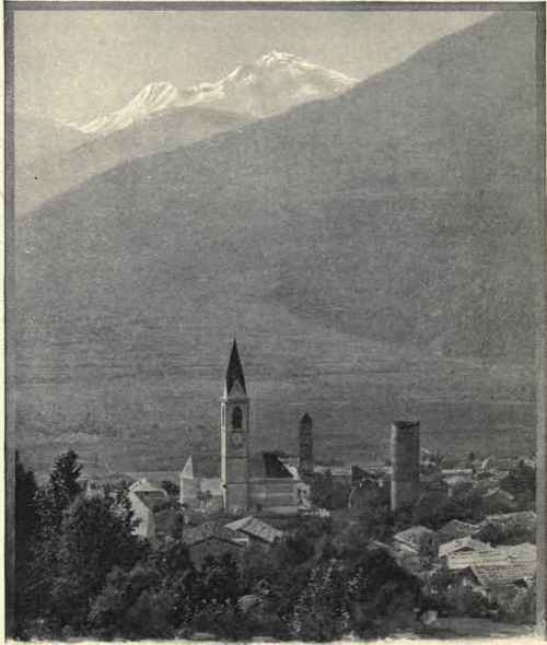 The Roman Tower At Mals, Looking Toward The Ortler.