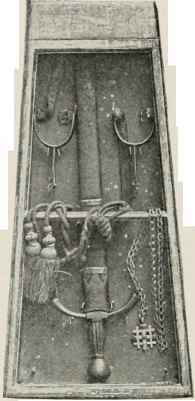Sword And Spurs Of Godfrey De Bouillon. In Church Of The Holy Sepulchre, Jerusalem.