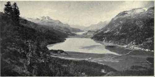 The Chain Of Lakes Between St Moritz And Maloya.